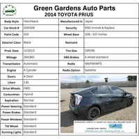 2014 TOYOTA PRIUS Electronic Control Module Engine Control Unit 8966147590 OEM J