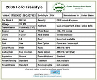 2005-2007 FORD FREESTYLE Airbag Air Bag Passenger Roof Right Side SRS Safety OEM