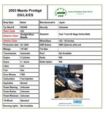 2001 - 2003 MAZDA PROTEGE Sedan Front Bumper Cover Paint Code 22V
