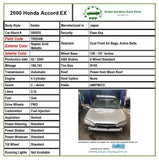 1998 - 2002 HONDA ACCORD Sedan 3.3L 4 Cylinder Engine Starter Motor OEM