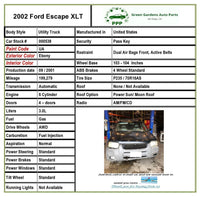 2002 FORD ESCAPE Sport Utility Tailgate Liftgate Hatch Finish Panel Trim Molding