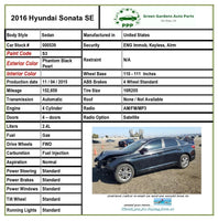 2015-2017 HYUNDAI SONATA Sedan Rear Trunk Lid w/ Rear View Camera Paint Code S3